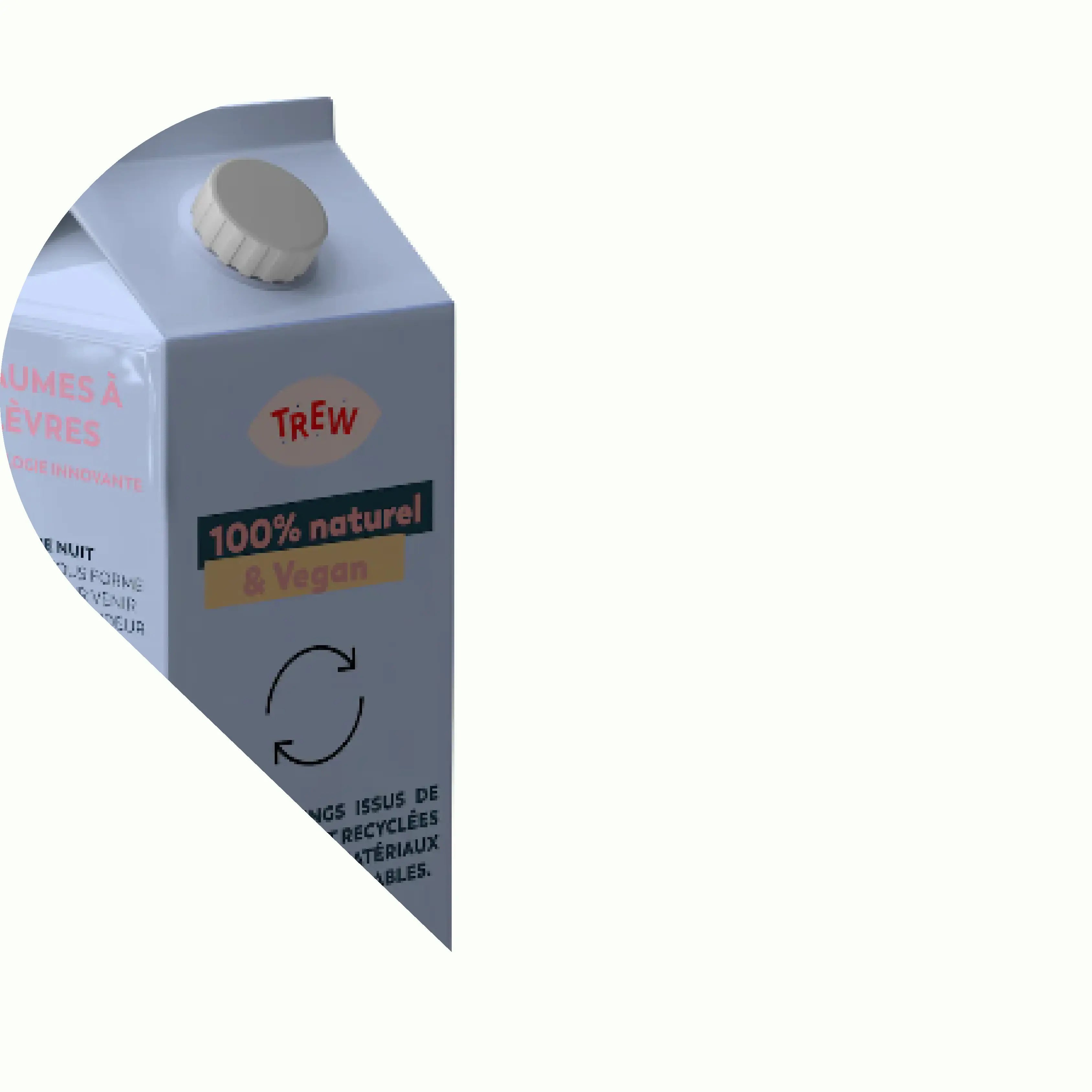 packaging PCR issu de bouteille de lait recyclée